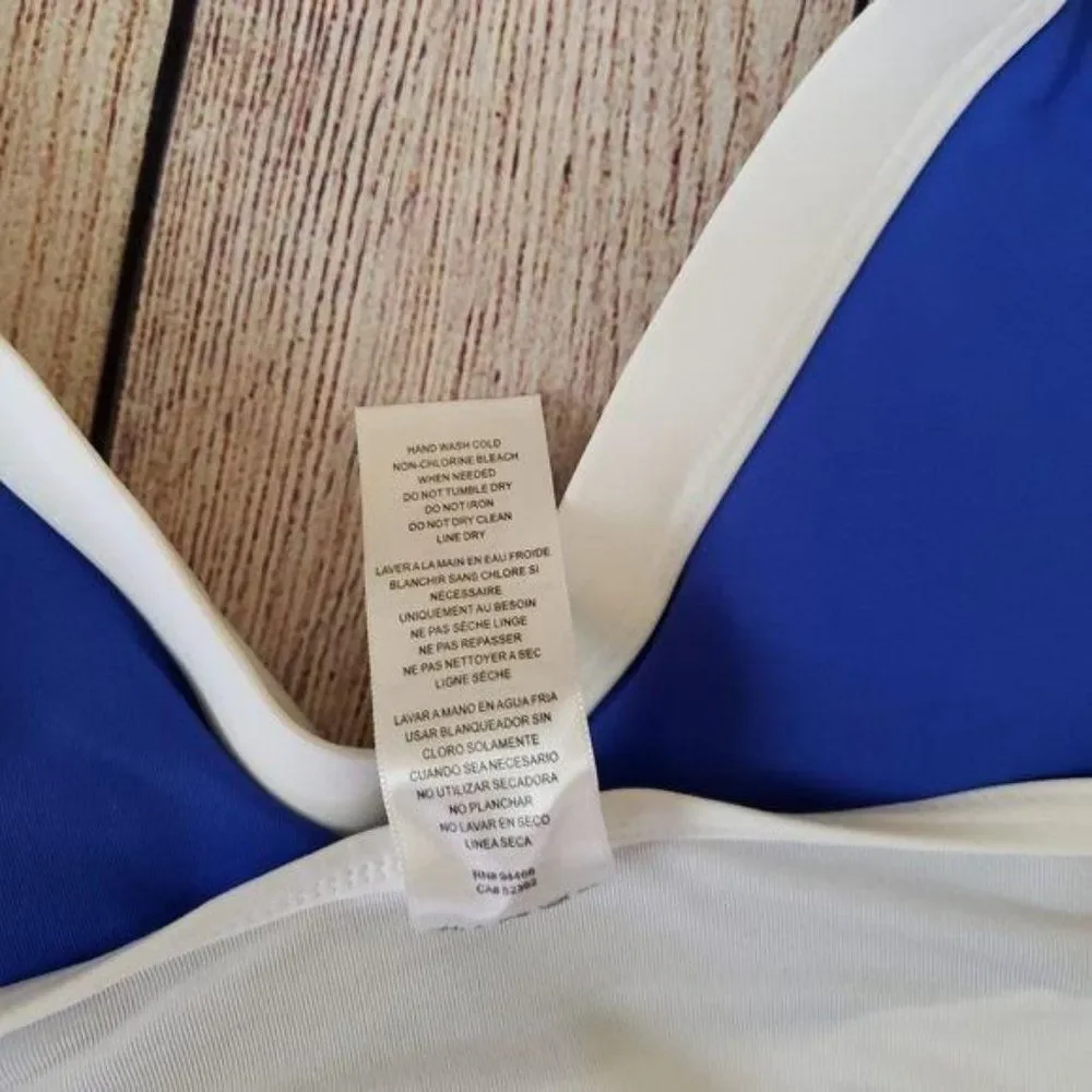 NWT Nautica Color Block Halter V-Neck One-Piece Swimsuit